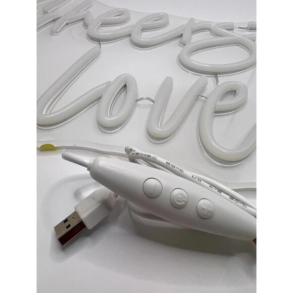 Cheers To Love Neon Sign, USB LED Wall Light with Dimmer, Warm White - Picture 4 of 7